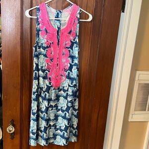 Lilly Pulitzer Blue and Pink Patterned Mini Dress